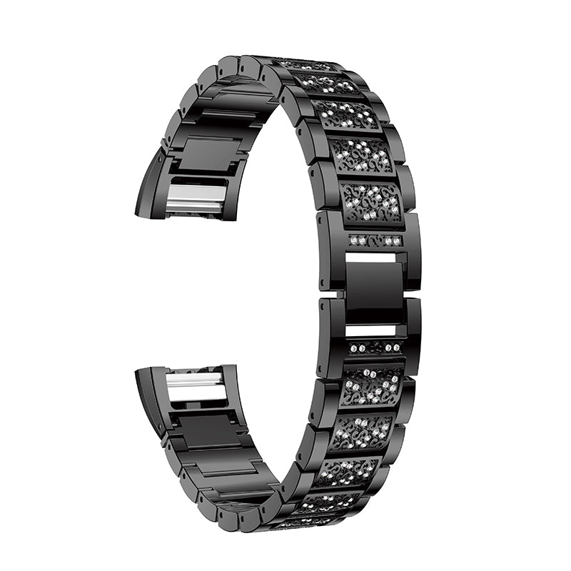 Three Beads Rhinestones Decor Metal Wrist Strap Replacement Watchband for Fitbit Charge 2 Charge 2 HR Three Beads Rhinestones Decor Metal Wrist Strap Replacement Watchband for Fitbit Charge 2 Charge 2 HR